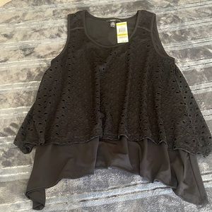 Black eyelet tank top